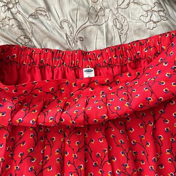 Old Navy | Red Floral Mini Skirt with elastic waist Size M - Picture 5 of 8